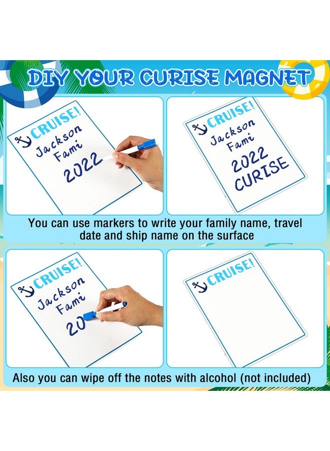 Fabbay Fabbay 2 Pcs Magnet White Board for Cruise Door, Magnetic Cruise Door Decorations with 4 Pcs Erasable Marker(White Board)  - Image 4