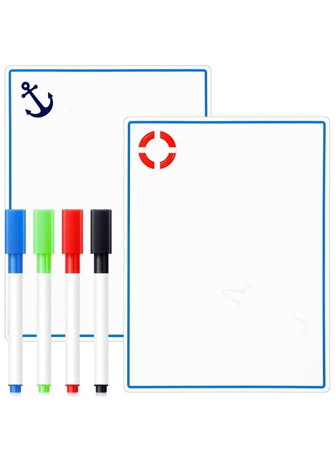 Fabbay Fabbay 2 Pcs Magnet White Board for Cruise Door, Magnetic Cruise Door Decorations with 4 Pcs Erasable Marker(White Board)  - Image 1