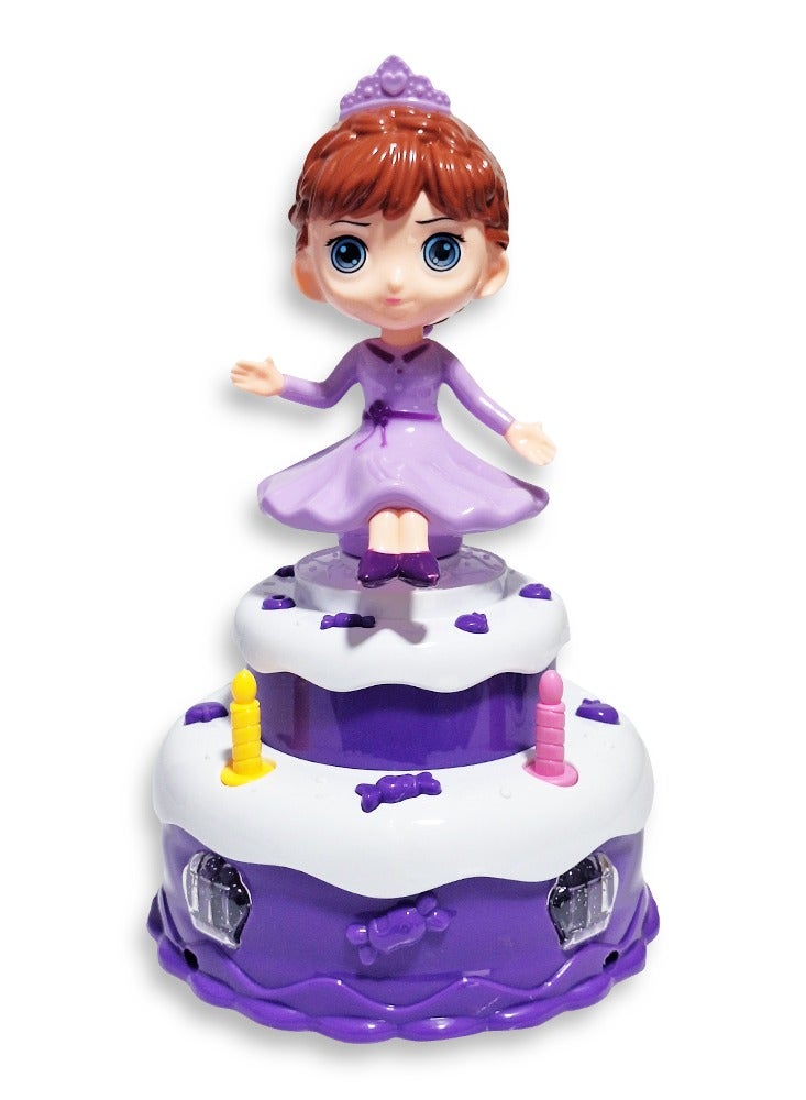 Ramadan lantern, a wonderful musical toy for children, a dancing Ramadan lantern with cartoon characters on a luminous moving cake, cute Ramadan lanterns, a new Ramadan lantern toy for children, model NO.2202, multi-colored - Image 1