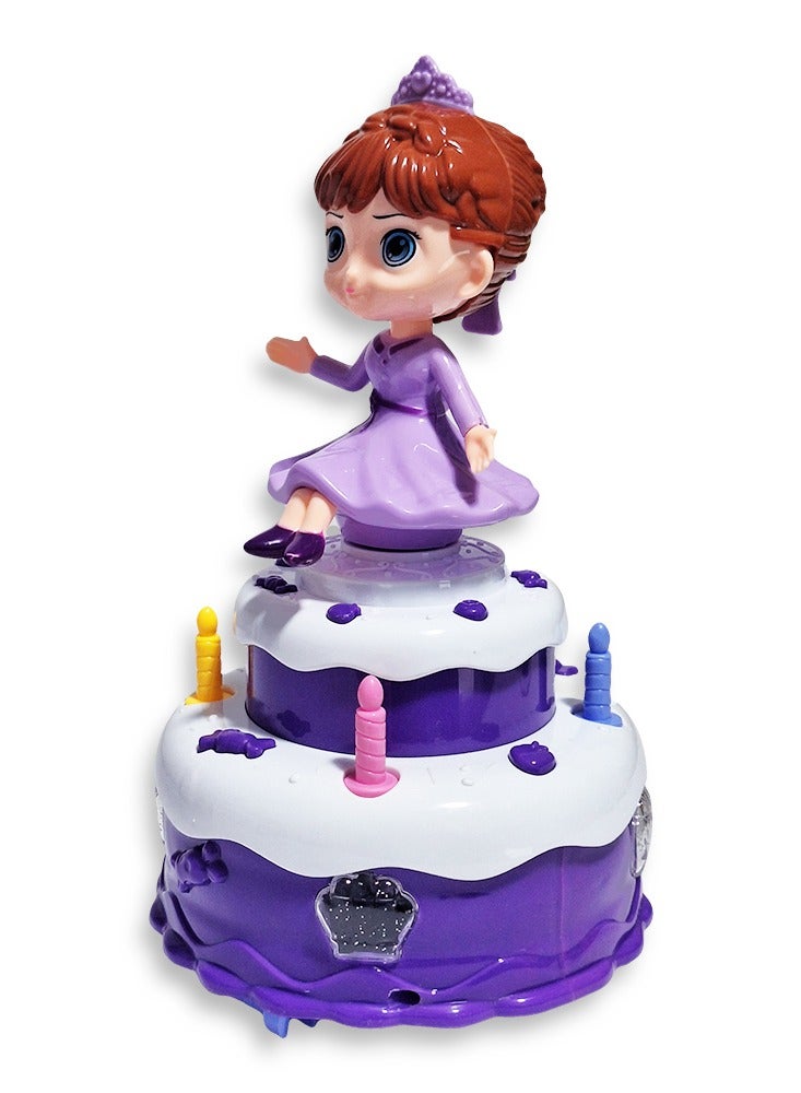 Ramadan lantern, a wonderful musical toy for children, a dancing Ramadan lantern with cartoon characters on a luminous moving cake, cute Ramadan lanterns, a new Ramadan lantern toy for children, model NO.2202, multi-colored - Image 3