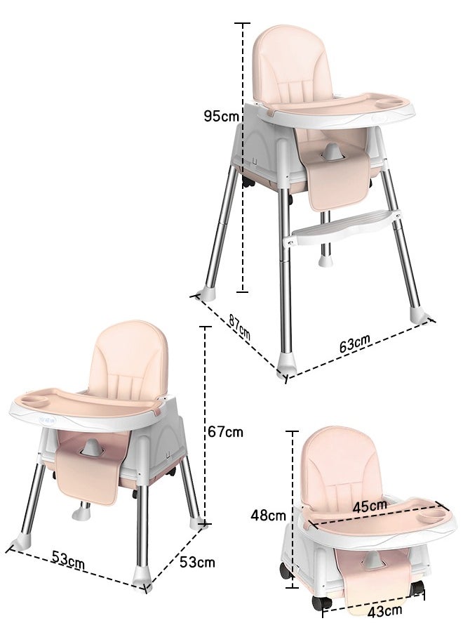 Baby High Chair with Removable Tray Foldable Multifunctional Portable Safety Children's Dining Chair for Babies Toddlers - pzsku/ZAB5DFEB34667B4770B6FZ/45/_/1730537987/7958ab6e-bc4e-4a4f-9d57-c7c41680e969