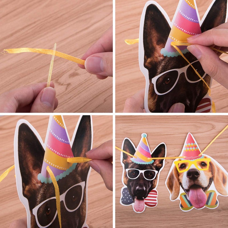 Duufin 15-Piece Dog Faces Claws Party Banner Set - Dog Themed Birthday Party Supplies - Portrait Banner & Bunting Decoration - Image 5
