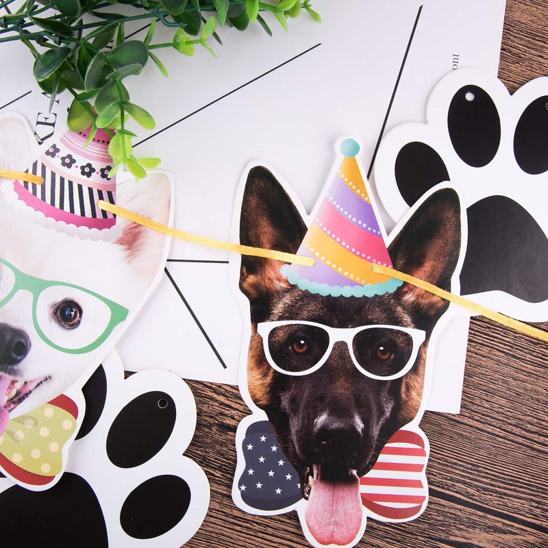 Duufin 15-Piece Dog Faces Claws Party Banner Set - Dog Themed Birthday Party Supplies - Portrait Banner & Bunting Decoration - Image 4