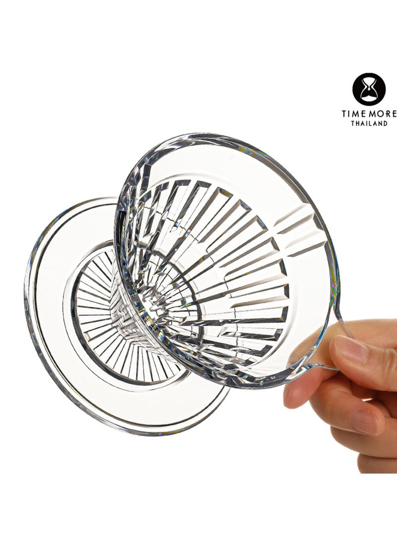 Timemore Crystal E-Turbo Funnel Size 01 Smoke – For Fast Extraction & V60 Filters, Coffee Brewing Funnel - Image 3