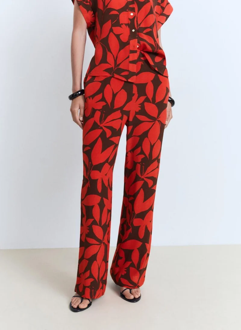 مانجو Flowy Printed Trousers