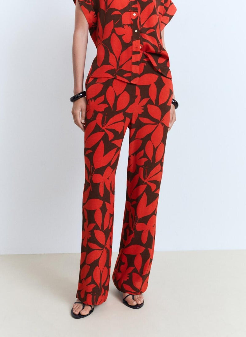 MANGO Flowy Printed Trousers  - Image 1
