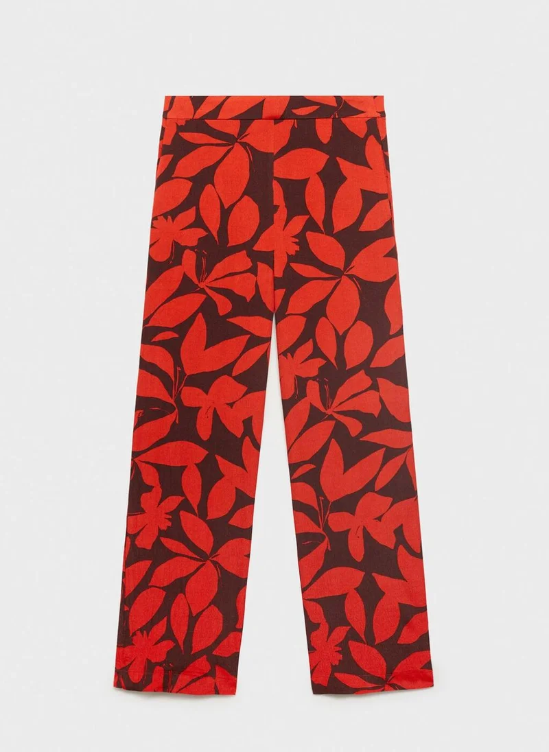 MANGO Flowy Printed Trousers