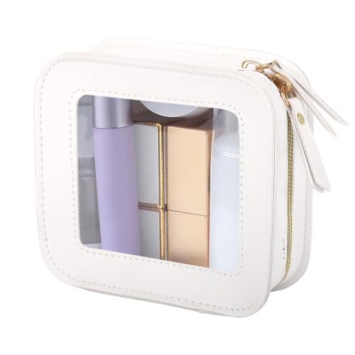MAYCREATE® Makeup Pouch Bag Small Travel Toiletry Pouch for Women Toiletries Storage Bag Portable Clear PVC Zip-up Accessories Organizer for Home Travel (13x5x12cm) - Image 1