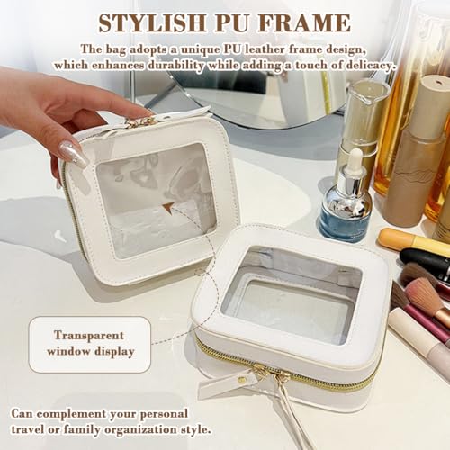 MAYCREATE® Makeup Pouch Bag Small Travel Toiletry Pouch for Women Toiletries Storage Bag Portable Clear PVC Zip-up Accessories Organizer for Home Travel (13x5x12cm) - Image 4