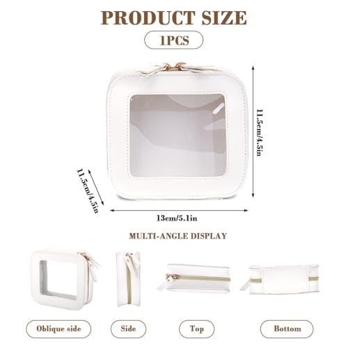 MAYCREATE® Makeup Pouch Bag Small Travel Toiletry Pouch for Women Toiletries Storage Bag Portable Clear PVC Zip-up Accessories Organizer for Home Travel (13x5x12cm) - Image 2