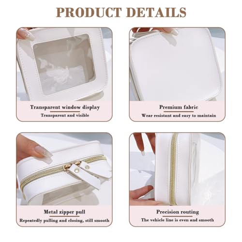 MAYCREATE® Makeup Pouch Bag Small Travel Toiletry Pouch for Women Toiletries Storage Bag Portable Clear PVC Zip-up Accessories Organizer for Home Travel (13x5x12cm) - Image 3