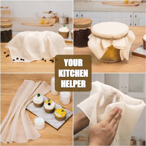 Amrules Cheese Cloths for Straining, 6PCS 20x20 Inch Grade 100 Cheese Cloth, Reusable Washable Unbleached Pure Cotton Cheesecloth for Cooking and Cheese Making with Hemmed Edge - Image 4