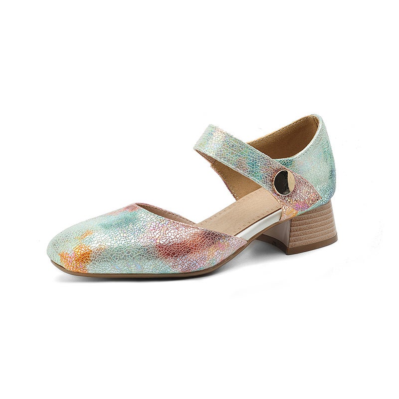 Independent Station Casual Heel Square Head 30-43 Size Code Magic Color Hollow Sandals Women - Image 1