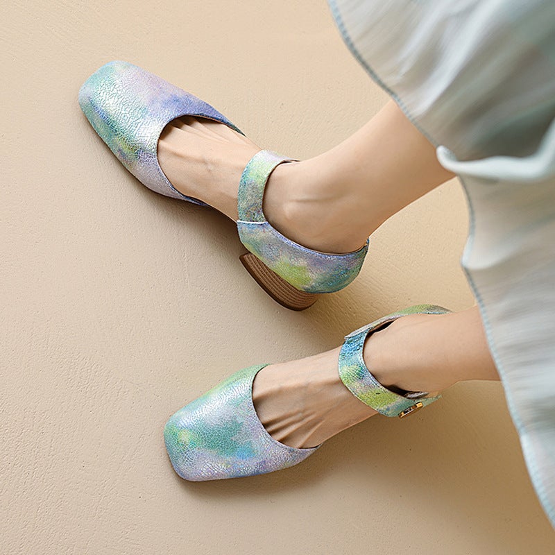 Independent Station Casual Heel Square Head 30-43 Size Code Magic Color Hollow Sandals Women - Image 5