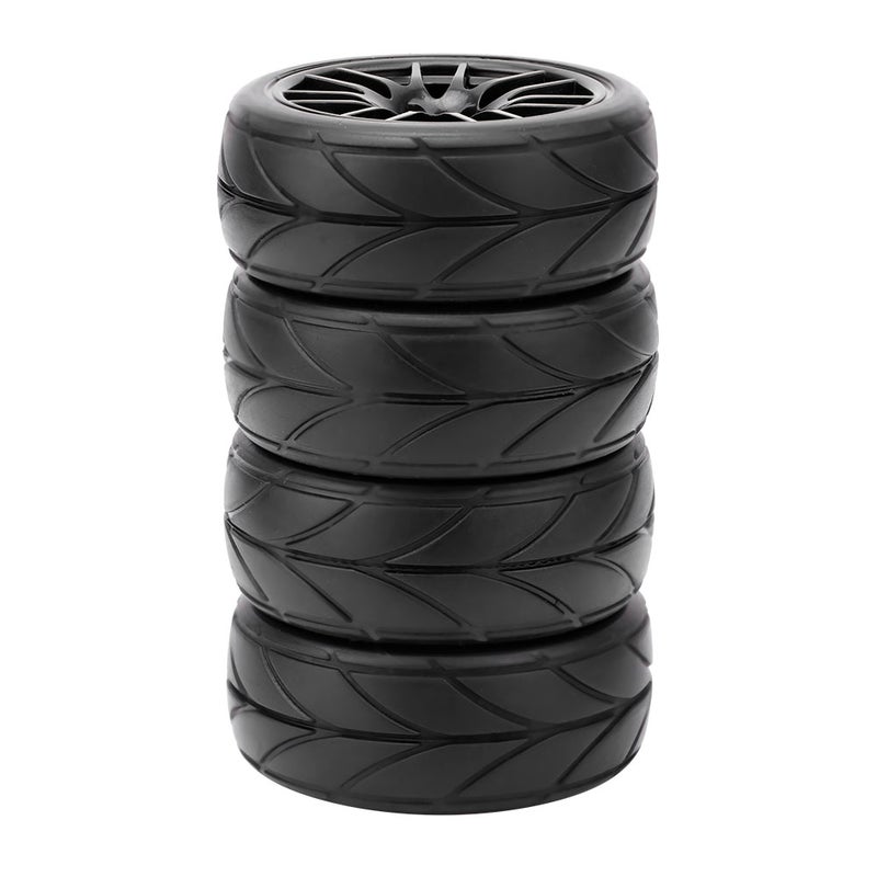 RC Car Tire: 4 Pcs High‑Quality Rubber, Sturdy Durable Strong Grip - Wide Design Enhanced Stability, Easy To Install Crawler Rubber Tyre for RC Off‑Road & Rough Road Driving - Image 3
