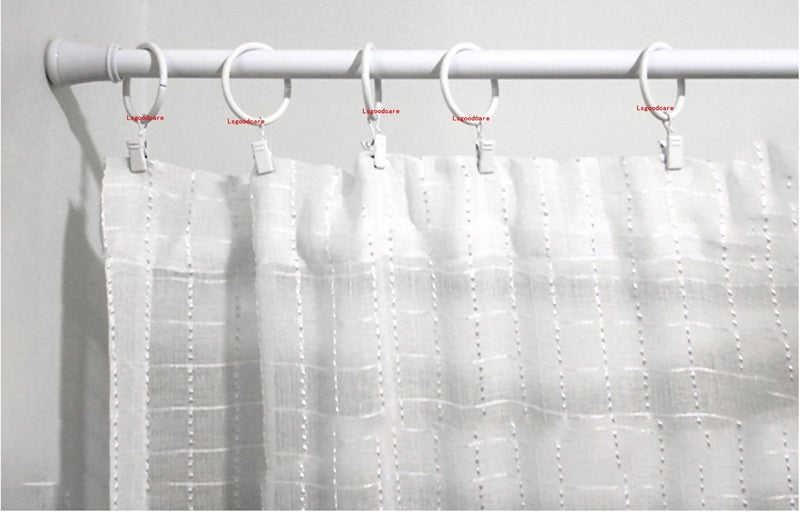 Lsgoodcare Set of 30 Decorative Metal Drapery Curtain Rings with Clips-1 Inch Interior Diameter, White Clip Rings for Curtain(Premium Iron Material) - Image 4