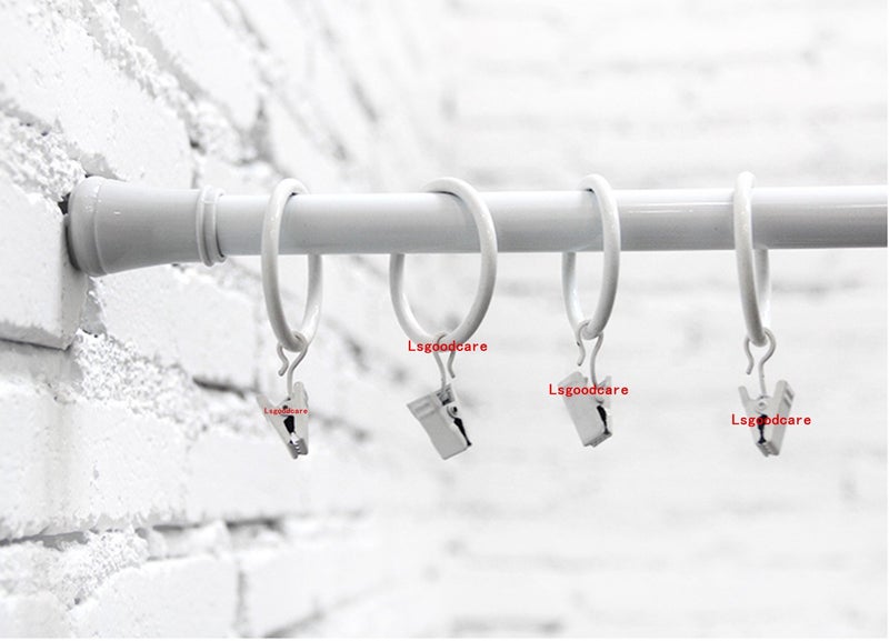 Lsgoodcare Set of 30 Decorative Metal Drapery Curtain Rings with Clips-1 Inch Interior Diameter, White Clip Rings for Curtain(Premium Iron Material) - Image 3