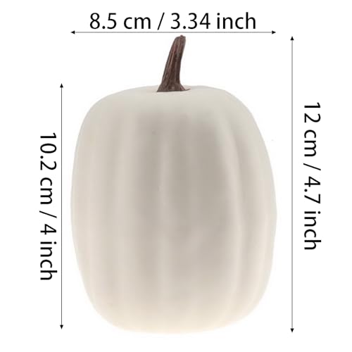 Woration مجموعة قرع مزيف عالي الجودة باللون الأبيض الحليبي لتزيين حفلات عيد الهالوين وعيد الشكر - 6 قطع - Image 2