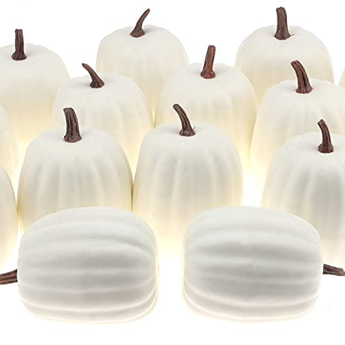 Woration مجموعة قرع مزيف عالي الجودة باللون الأبيض الحليبي لتزيين حفلات عيد الهالوين وعيد الشكر - 6 قطع - Image 5