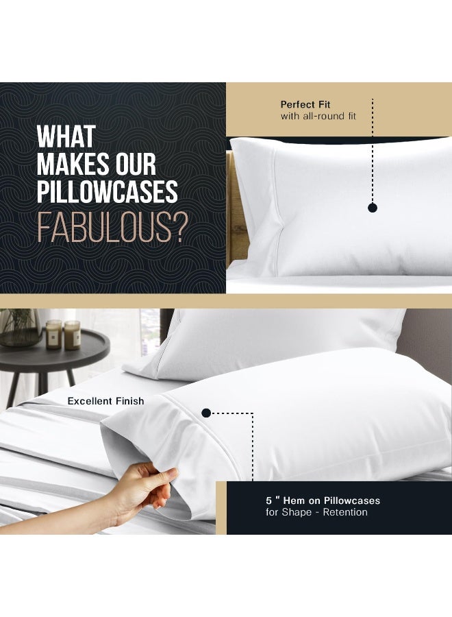 Texas Linen Co. 100% Egyptian Cotton Pillow Cases Standard/Queen Size Set of 2 - Luxury 1500 Thread Count Sateen Dark Grey Pillow Cases, Silky Soft Cotton Pillowcases Fits Standard & Queen Pillows  - Image 5