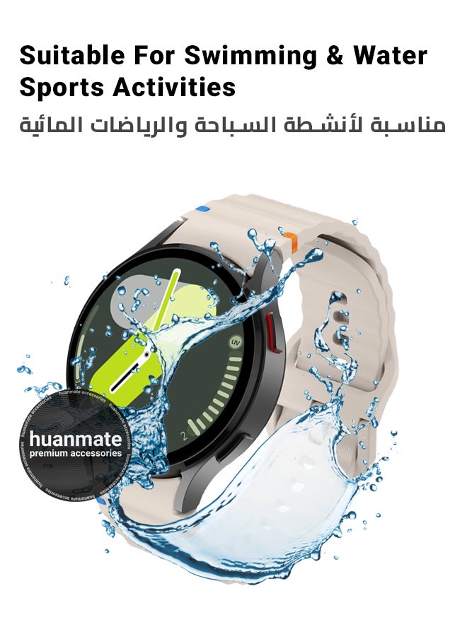 سوار بديل لساعة سامسونج جالكسي واتش 7 40 ملم - مصنوع من سيليكون ناعم عالي الجودة، خفيف الوزن، أنيق ومتين - سهل التركيب - حزام بديل لساعة سامسونج جالكسي واتش 7 40 ملم