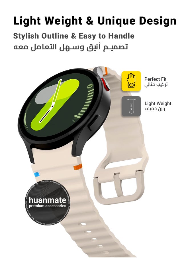 سوار بديل لساعة سامسونج جالكسي واتش 7 40 ملم - مصنوع من سيليكون ناعم عالي الجودة، خفيف الوزن، أنيق ومتين - سهل التركيب - حزام بديل لساعة سامسونج جالكسي واتش 7 40 ملم