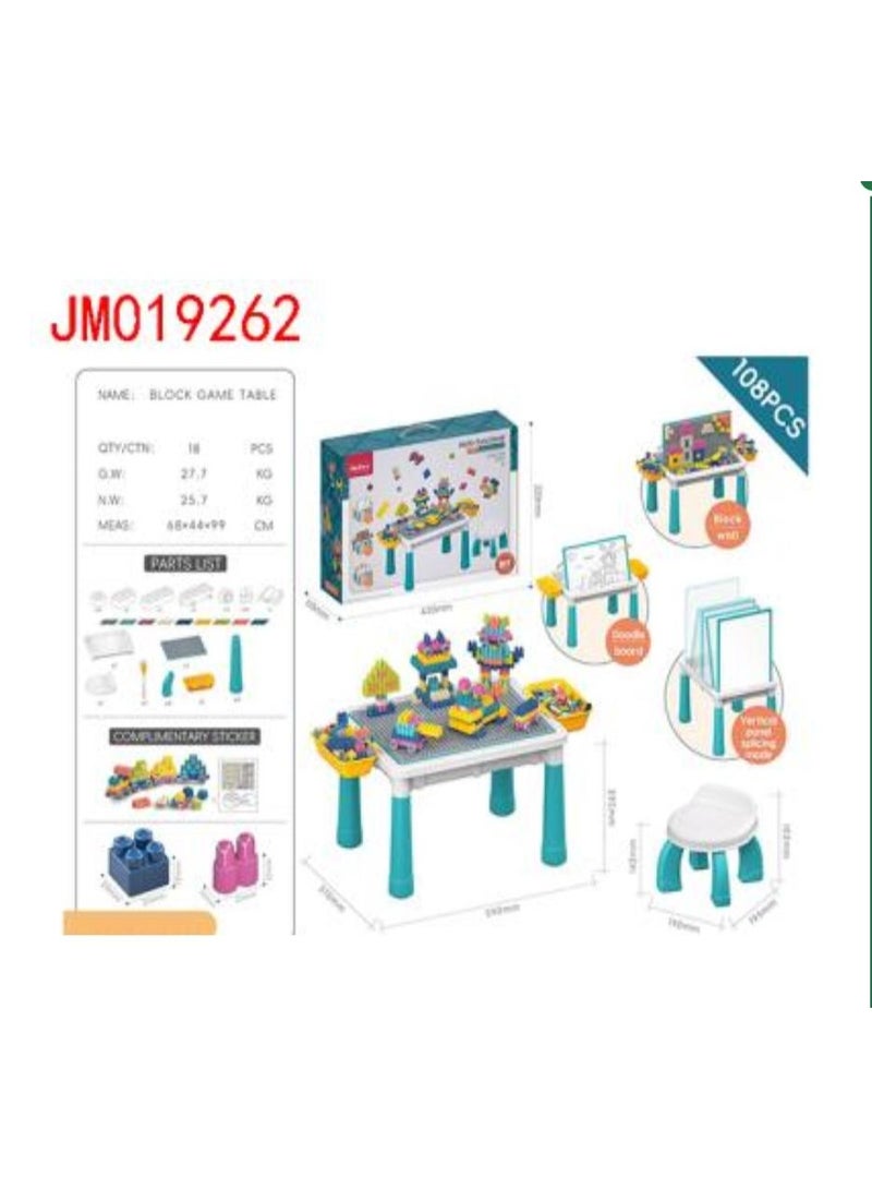 طاولة ألعاب متعددة الوظائف للأطفال - 6 في 1 108 قطع - Image 3