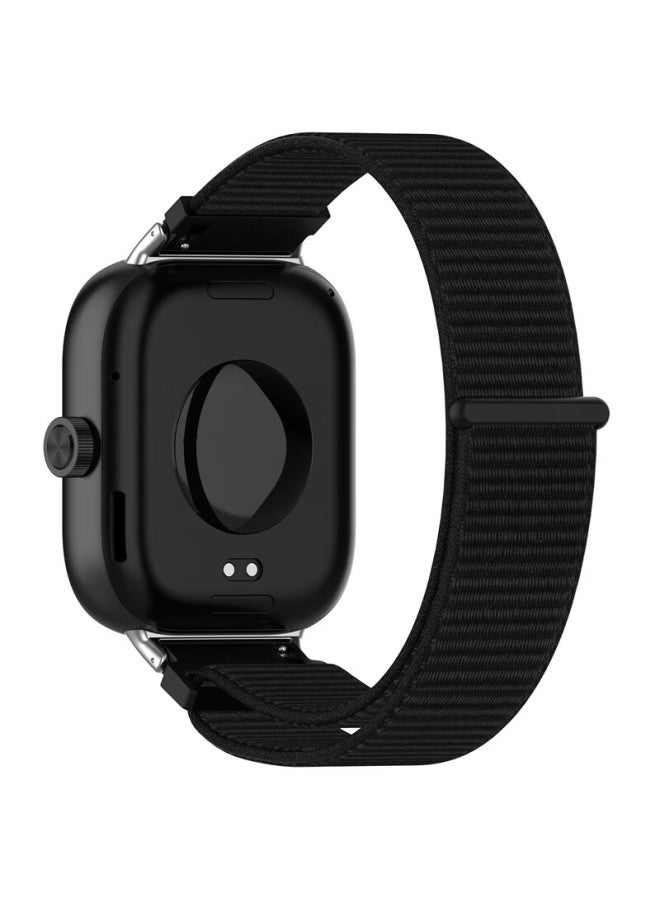 Kmaxai سوار ساعة مضفر متوافق مع Xiaomi Watch 5/4، Xiaomi Band 8/9 Pro، Dopamine Sports Watch Band، سوار معصم بديل من النايلون بحلقة خلفية، أسود - Image 4