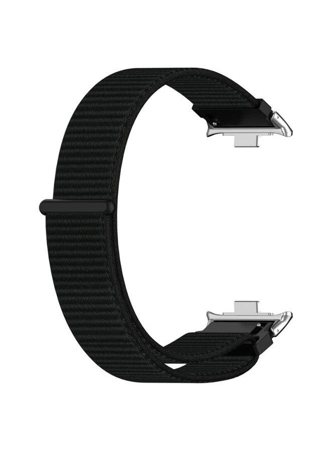 Kmaxai سوار ساعة مضفر متوافق مع Xiaomi Watch 5/4، Xiaomi Band 8/9 Pro، Dopamine Sports Watch Band، سوار معصم بديل من النايلون بحلقة خلفية، أسود - Image 5