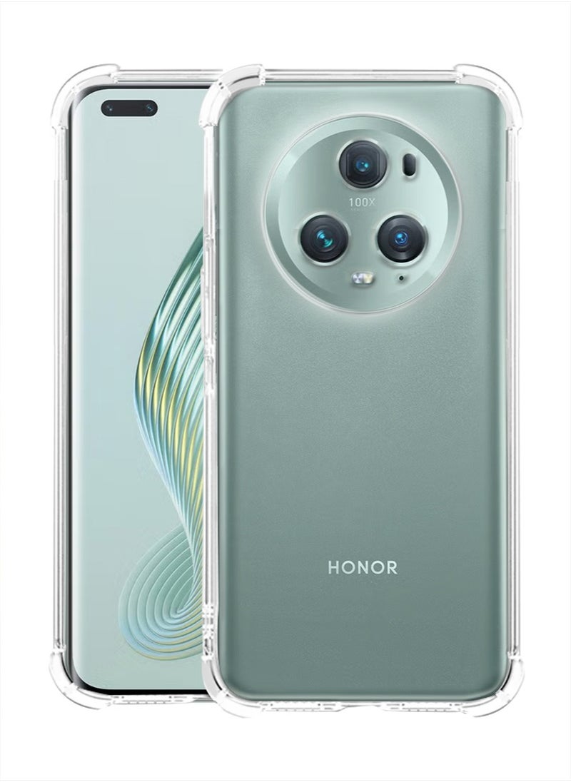 Generic - Honor Magic 5 Pro Case Cover with Clear TPU Four Corners Airbags Anti-Scratch Protective Back Cover Transparent Soft Duty Shockproof Protector Anti-Dust Comfortable Protection - Image 1