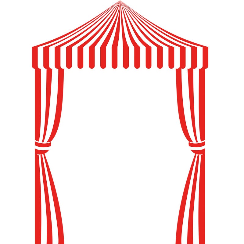 Ziliny 3 Pcs Carnival Party Decorations Circus Tent Awning Halloween Red White Banner Concession Stand(Striped Style) - Image 1