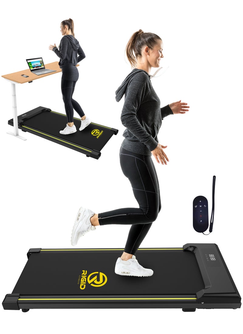 RIGID FITNESS - RIGID FITNESS Under Desk Walking Pad Treadmill, 15kg Lightweight Portable with Remote Control, Space-Saving with Easy Set up, Jogging Machine for Home & Office, Max Weight 100kg/220lbs, up to 6km/Hour - Image 1