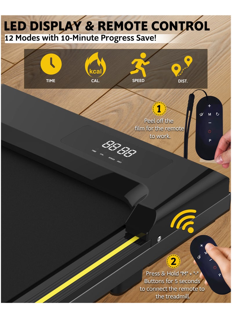 RIGID FITNESS - RIGID FITNESS Under Desk Walking Pad Treadmill, 15kg Lightweight Portable with Remote Control, Space-Saving with Easy Set up, Jogging Machine for Home & Office, Max Weight 100kg/220lbs, up to 6km/Hour - Image 1