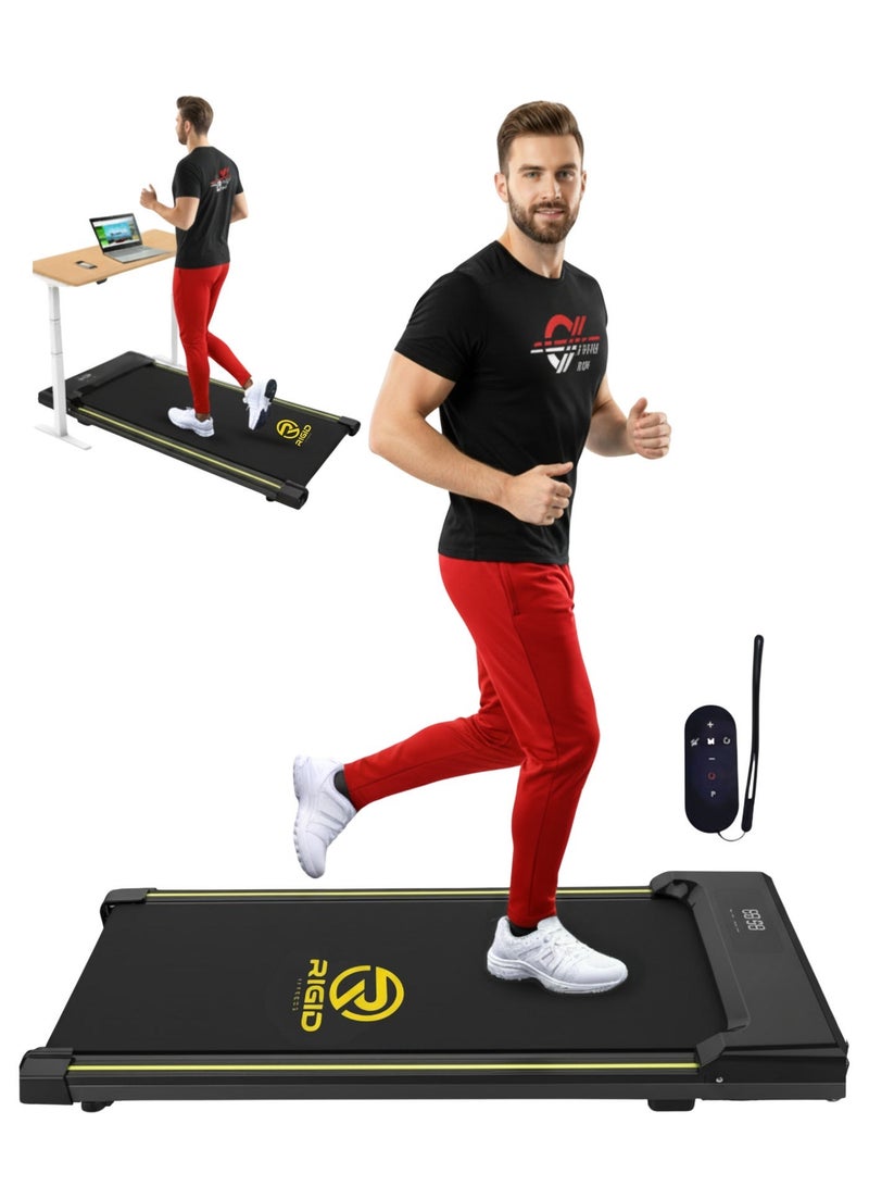 RIGID FITNESS Under Desk Walking Treadmill, 18kg Lightweight Portable Pad with Remote Control - Space-Saving with Easy Set-up, Light Jogg Machine for Home & Office, Max Load 265lbs/120kg, Speed 6km/h - Image 1