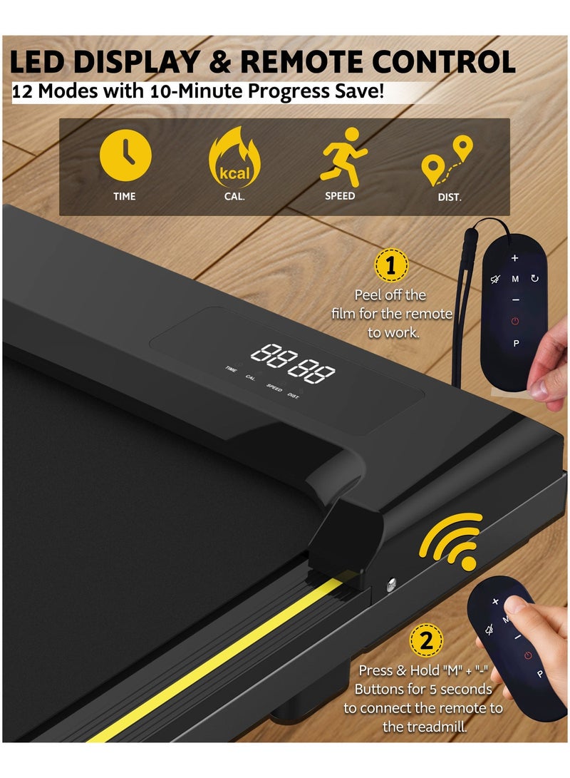 RIGID FITNESS Under Desk Walking Treadmill, 18kg Lightweight Portable Pad with Remote Control - Space-Saving with Easy Set-up, Light Jogg Machine for Home & Office, Max Load 265lbs/120kg, Speed 6km/h - Image 3