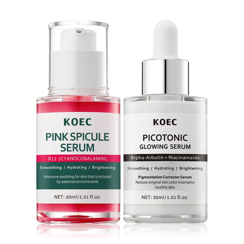 Koec Tk Popular Product Pink Micro-Needle Essence + Silver Calcification Essence Pore & Spot Care Duo - Image 3
