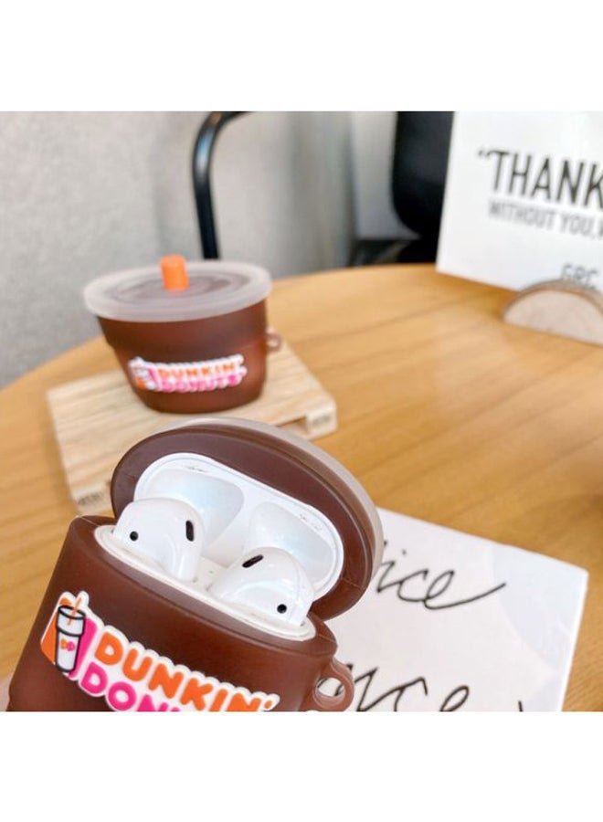 Dunkin Donuts Printed Case For Apple AirPods 1/2 Brown/Orange/Pink - Image 2