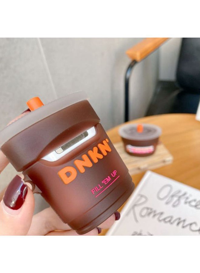 Dunkin Donuts Printed Case For Apple AirPods 1/2 Brown/Orange/Pink - Image 3