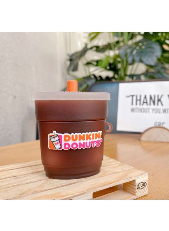 Dunkin Donuts Printed Case For Apple AirPods 1/2 Brown/Orange/Pink - Image 5