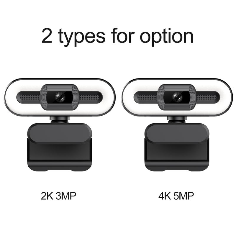كاميرا ويب USB 2K مع توصيل واستخدام سريع وميكروفون ومصباح مدمج للبث المباشر، مكالمات فيديو، مؤتمرات فيديو، والتدريب عبر الإنترنت - Image 2