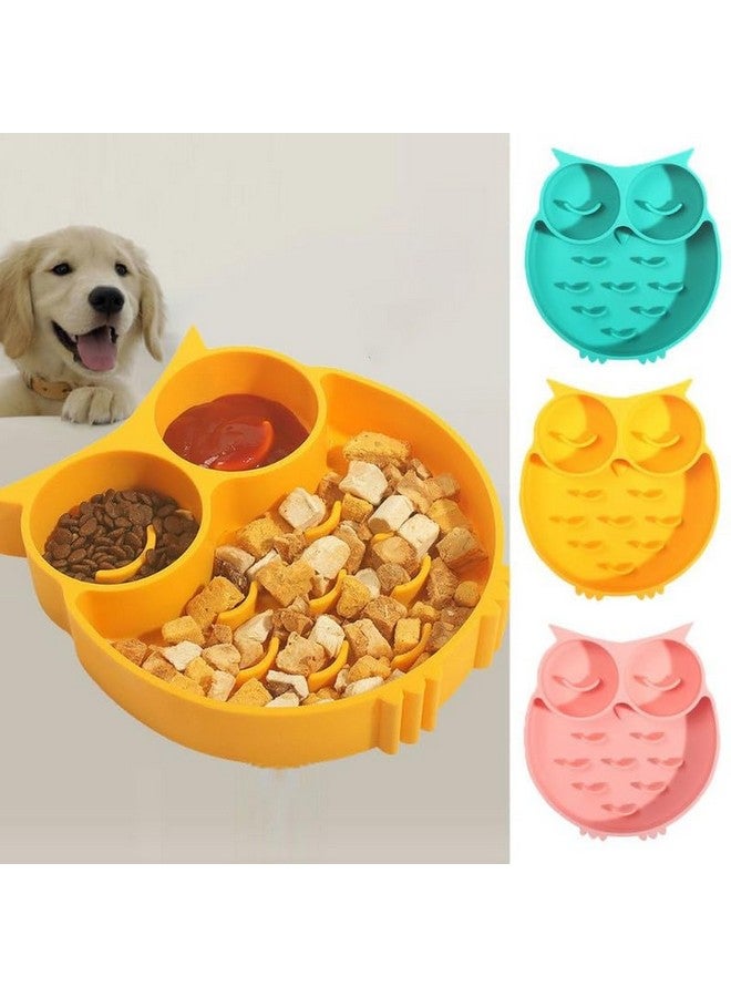بت وعاء طعام بطيء مضاد للاختناق للكلاب - يعزز الأكل الصحي ويمنع الإفراط في الأكل - تصميم لغز غير قابل للانزلاق على شكل بومة - Image 1