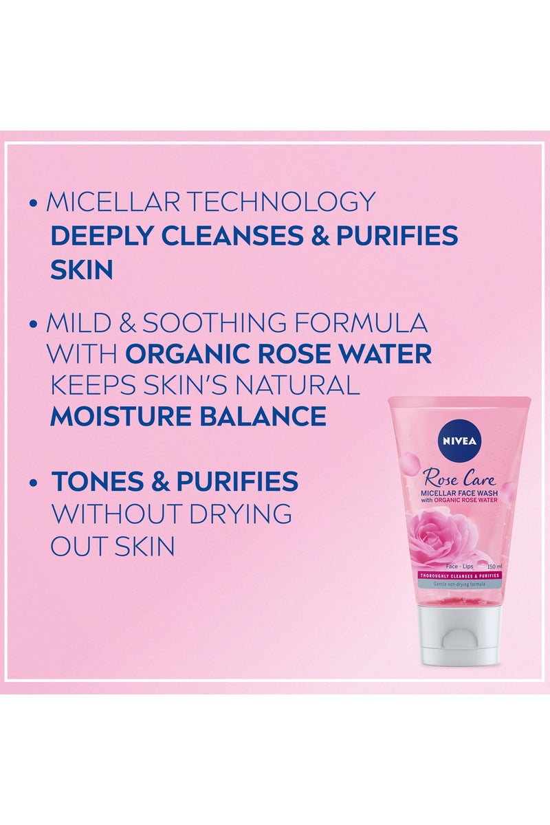Nivea Rose Care Micellar Cleansing Face Wash With Organic Rose Water - Image 2