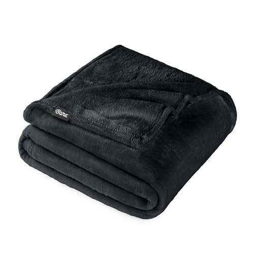 Bare Home Fleece Blanket - Full/Queen - Ultra-Soft Lightweight for Bed, Sofa, and Couch - Luxury Microplush - Cozy Warm Blanket (Full/Queen, Black) - Image 1