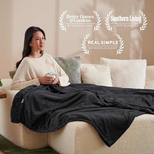 Bare Home Fleece Blanket - Full/Queen - Ultra-Soft Lightweight for Bed, Sofa, and Couch - Luxury Microplush - Cozy Warm Blanket (Full/Queen, Black) - Image 5