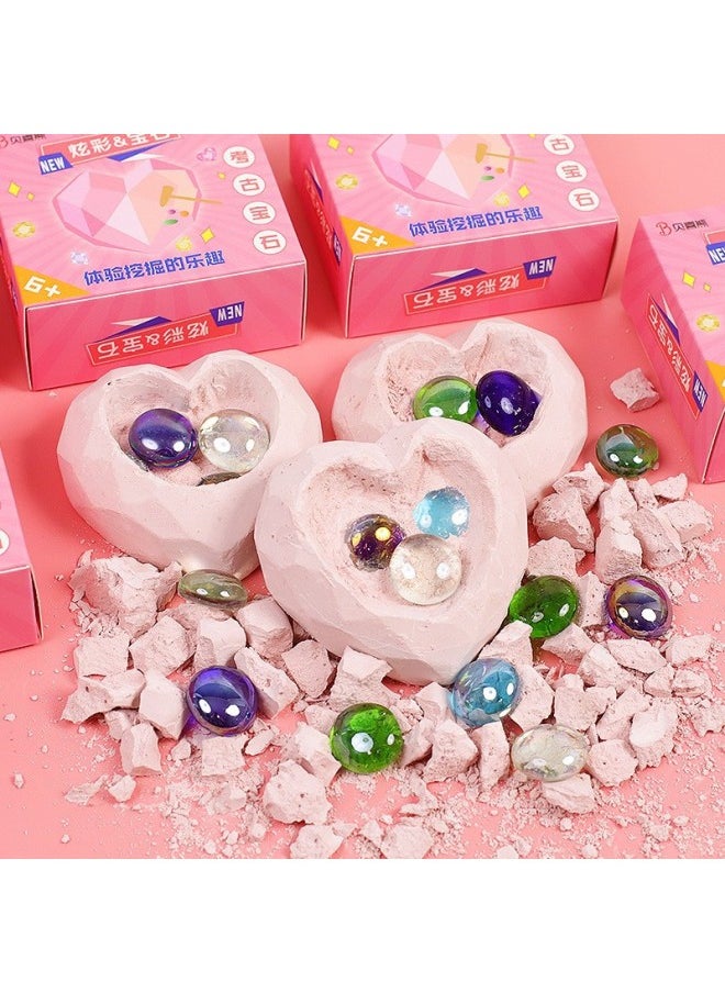 null - Archaeological Love Gem Fossil Children's Handmade DIY Digging Fossil Toys Girls Love Gem Blind Box Wholesale-Color:Digging For Love Gems - Image 1