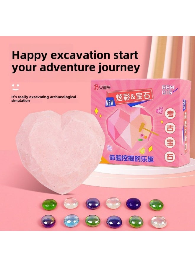 null - Archaeological Love Gem Fossil Children's Handmade DIY Digging Fossil Toys Girls Love Gem Blind Box Wholesale-Color:Digging For Love Gems - Image 1