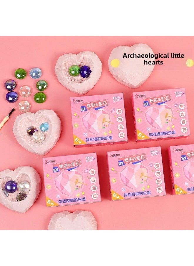 null - Archaeological Love Gem Fossil Children's Handmade DIY Digging Fossil Toys Girls Love Gem Blind Box Wholesale-Color:Digging For Love Gems - Image 1