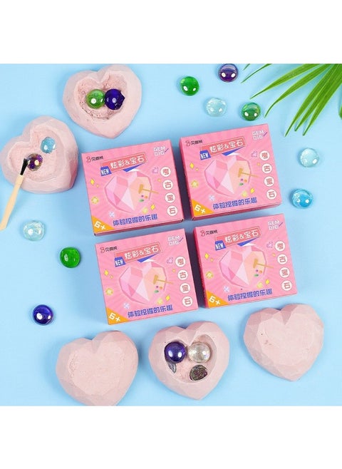 Archaeological Love Gem Fossil Children's Handmade DIY Digging Fossil Toys Girls Love Gem Blind Box Wholesale-Color:Digging For Love Gems