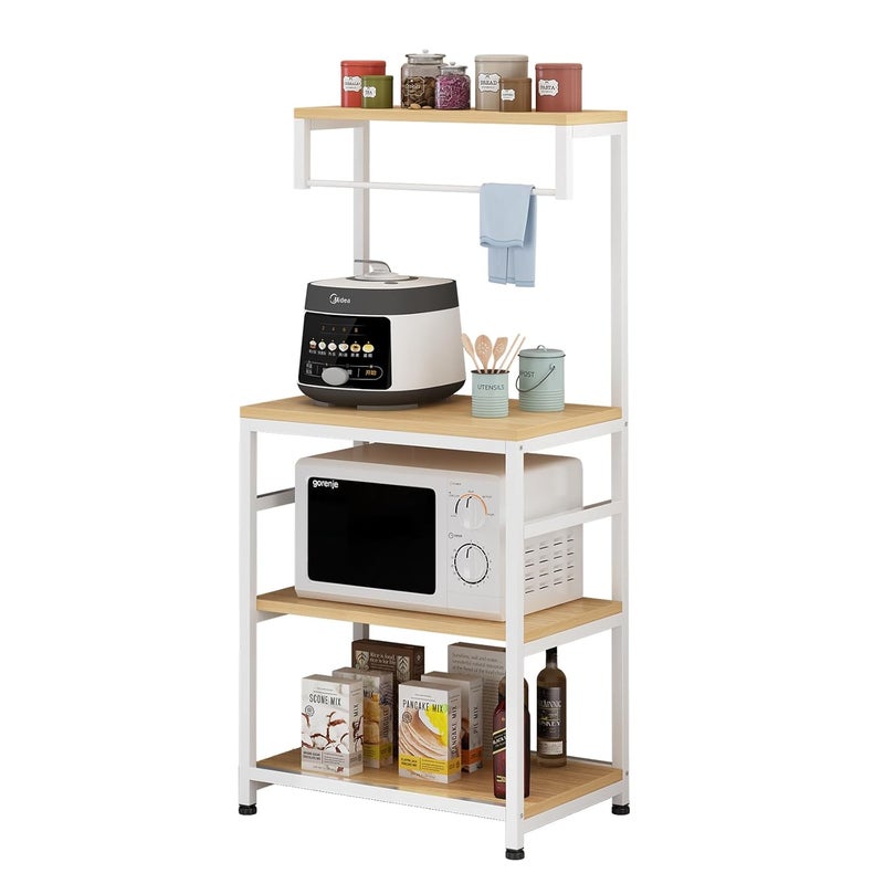 HOME CUBE HOME CUBE Engineered Wood 4 Tier Microwave Oven Stand Kitchen Bakers Rack Free Standing Kitchen Storage Shelf Rack Microwave Otg Stand Toaster Spice Plate Dishes Mixers Tiered Shelf Kr03  - Image 5