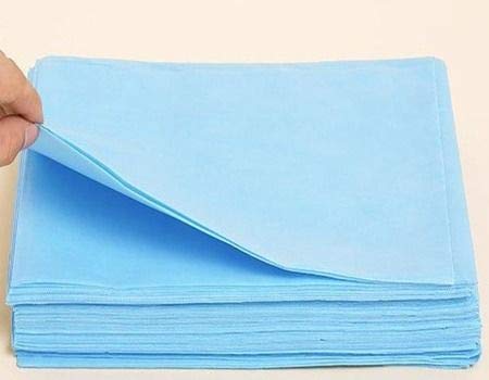 Disposable Nonwoven Bedsheet 31 x 72 Inches Blue White for Travel Home Use Hospital Patient Pack of 20 Blue
